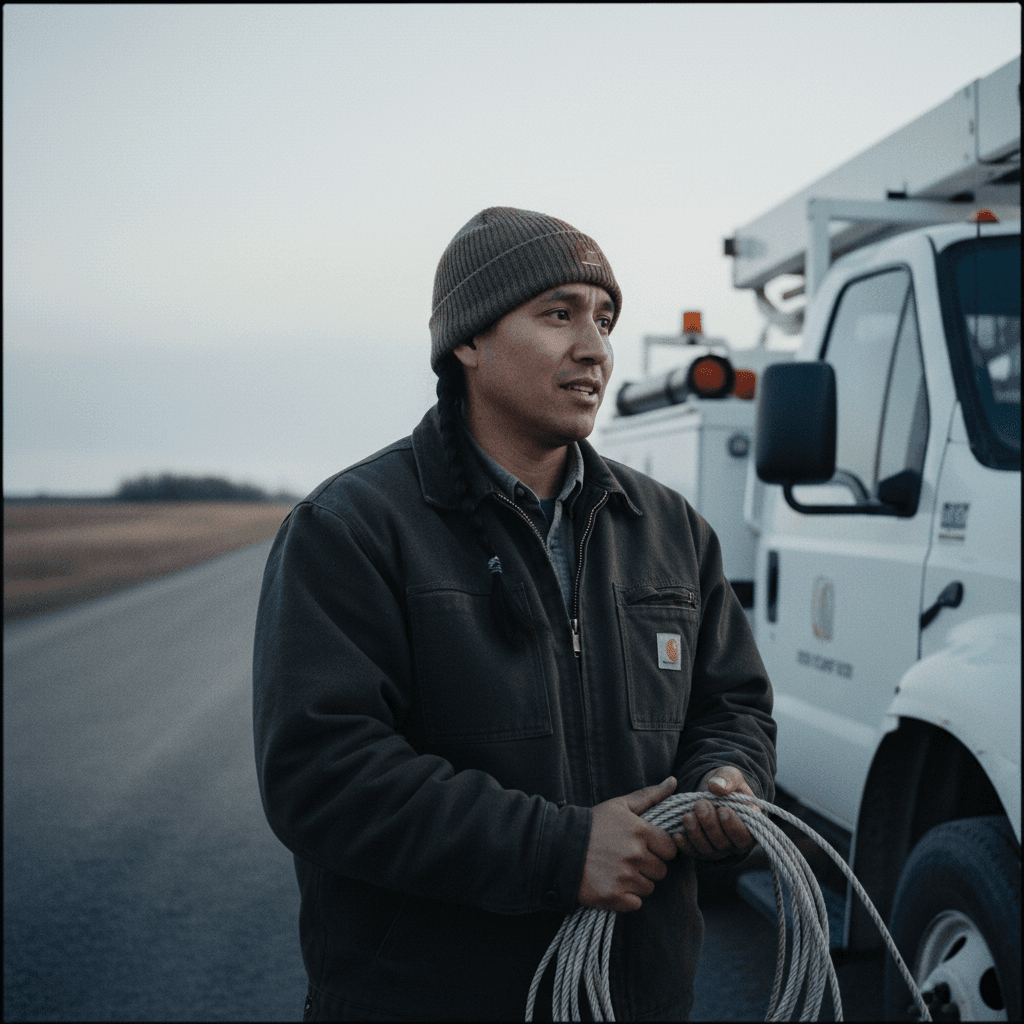 Documentary portrait of a field tech (Rural Manitoba)