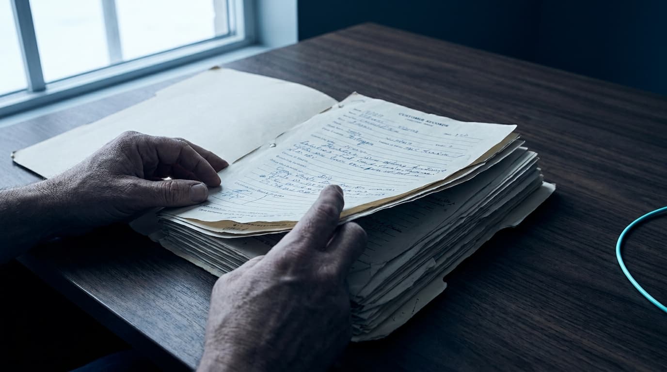A documentary photograph that captures the operational reality behind Sonar's ACCOUNTS module.