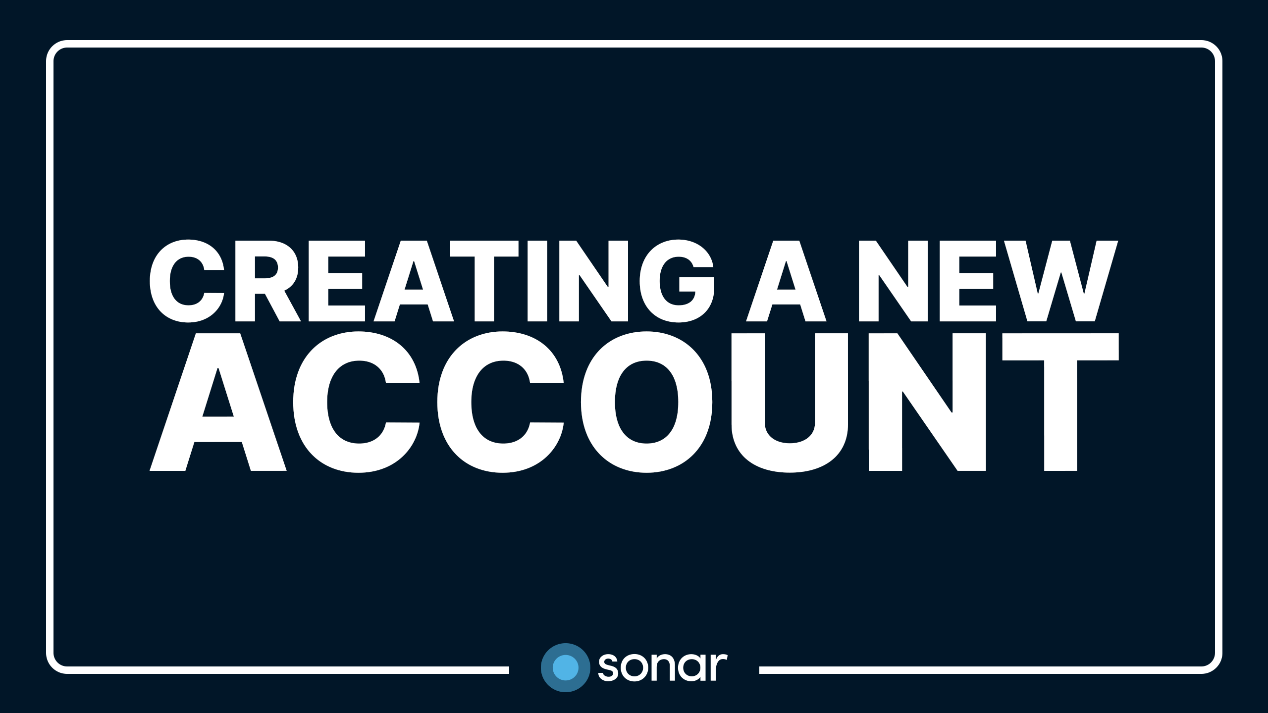 Creating a New Account