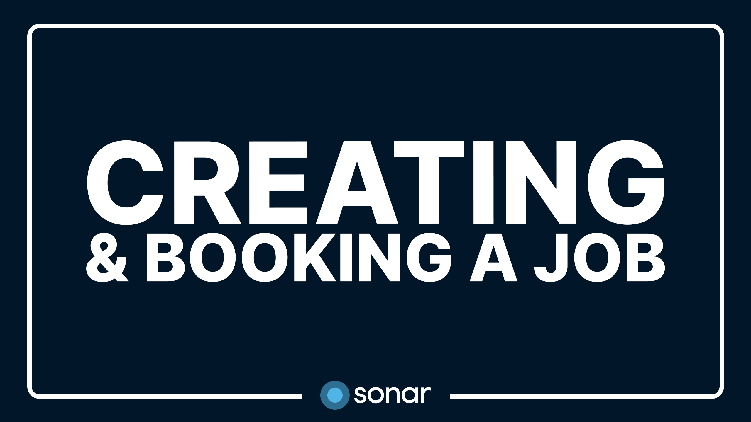 Creating and Booking a Job