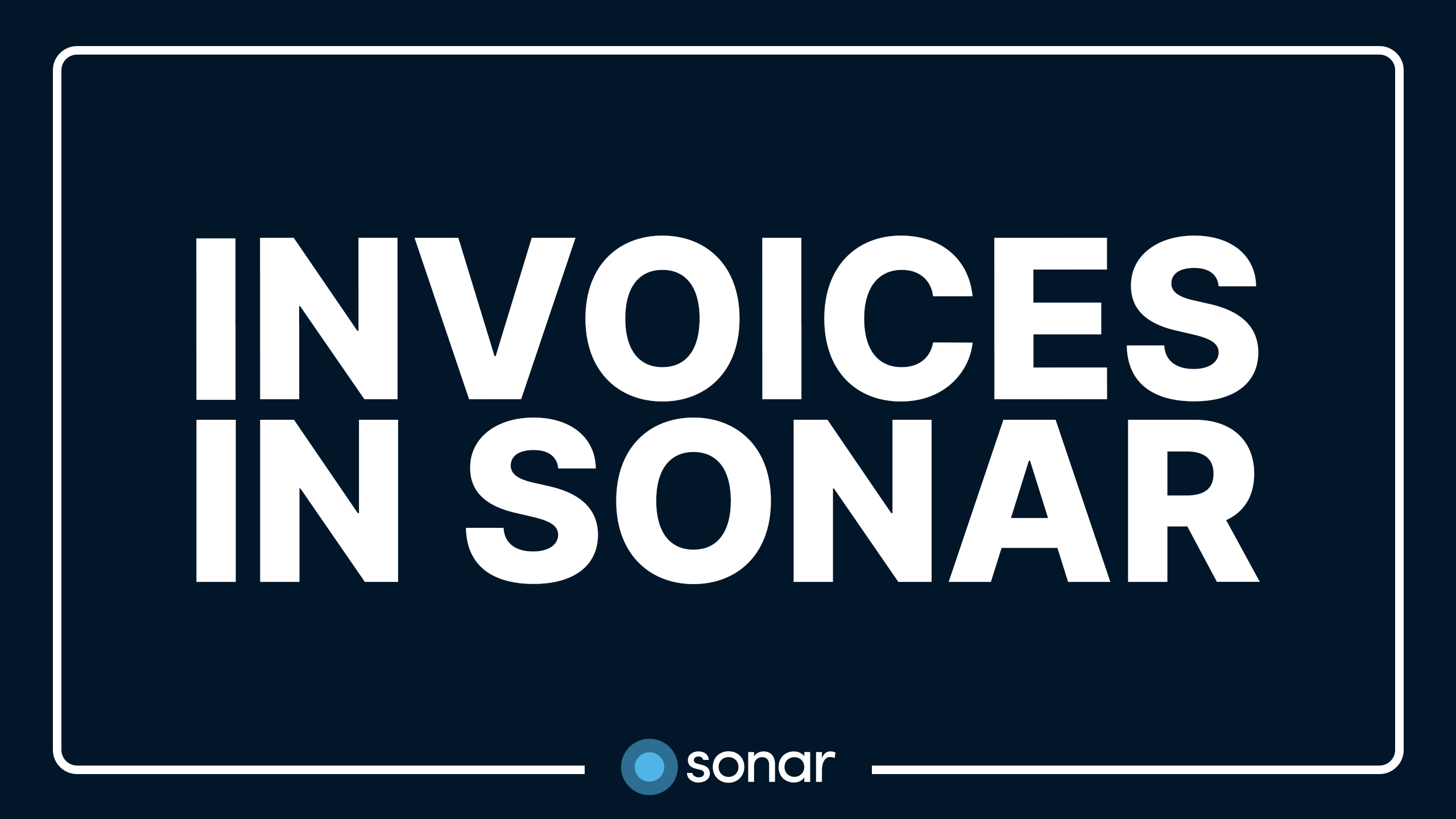 Invoices in Sonar