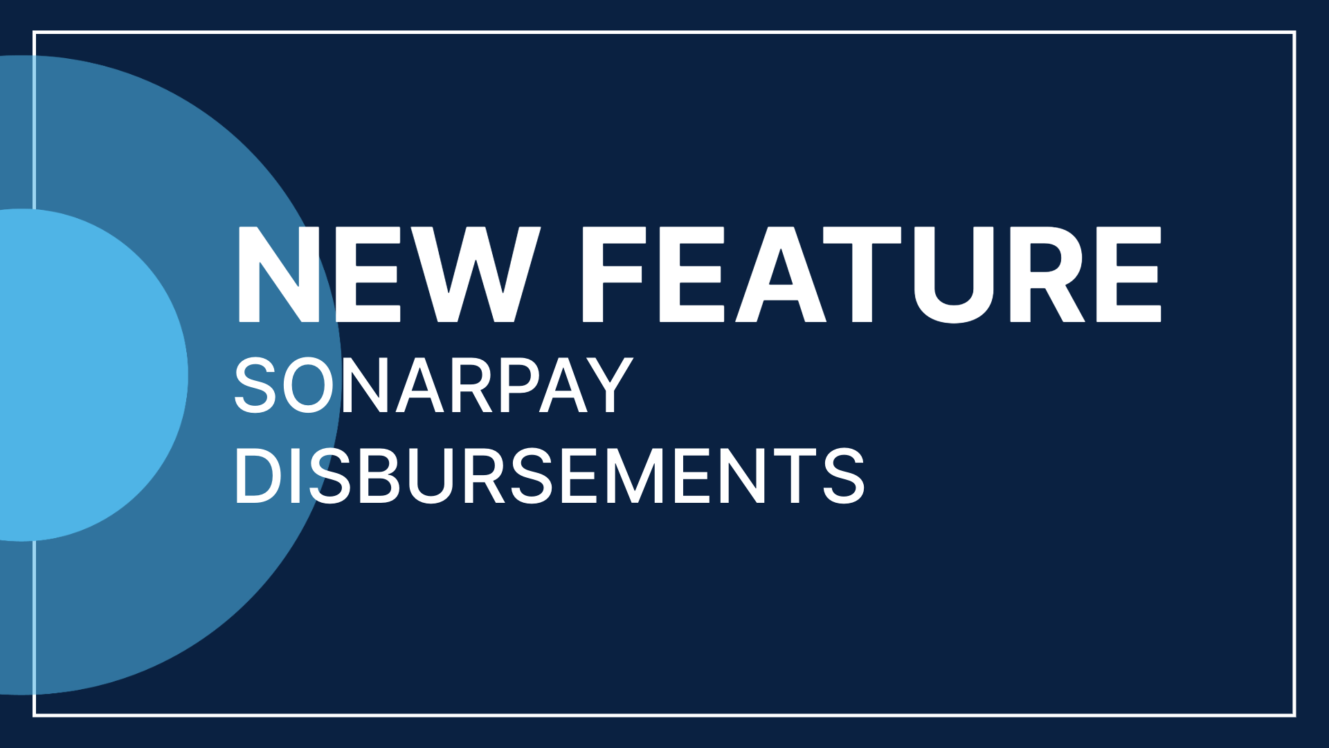 New Feature: sonarPay Disbursements