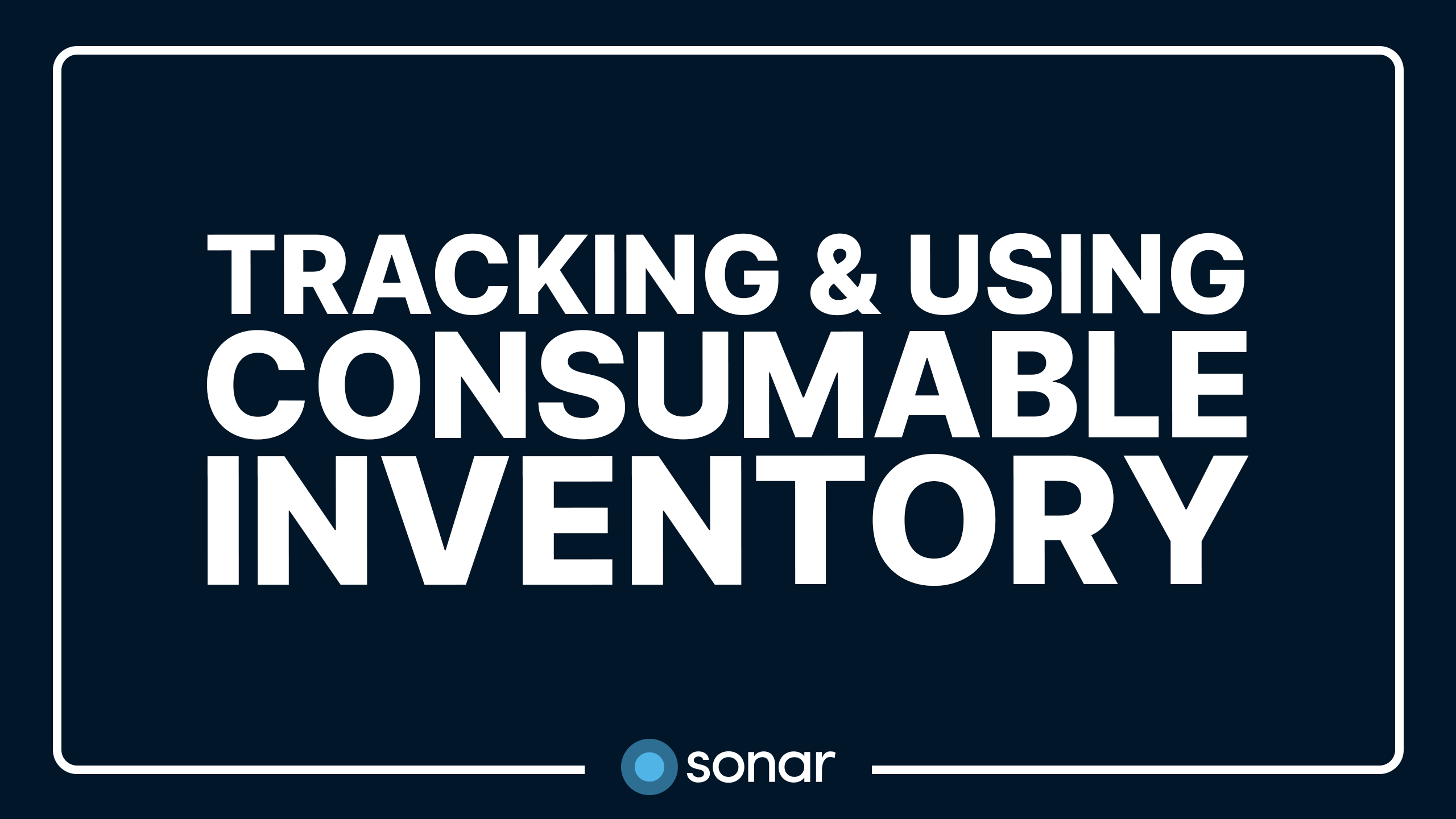 Tracking and Using Consumable Inventory